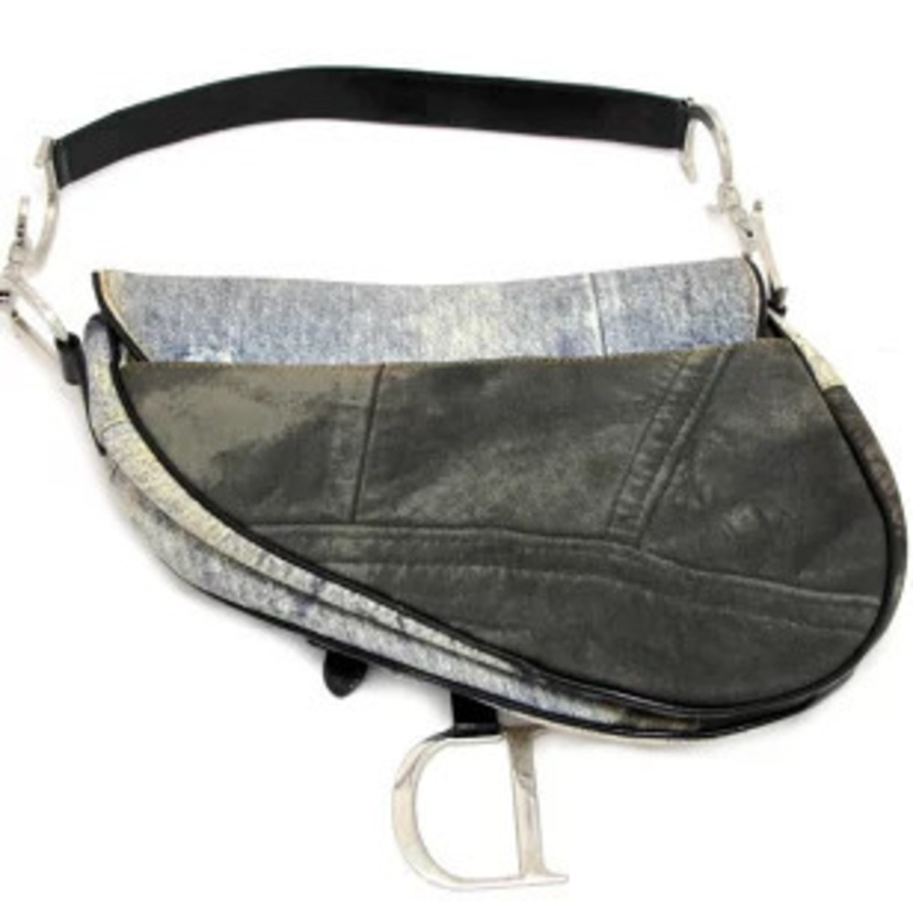 Christian Dior SPEED WAY Saddle Bag One Shoulder Hobo Denim - Picture 2 of 6